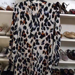 SHEIN Black and Brown Leopard Print Mini Dress